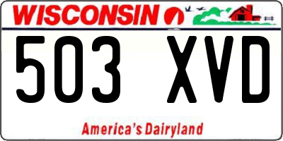 WI license plate 503XVD