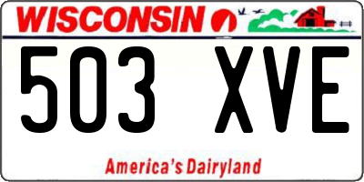 WI license plate 503XVE