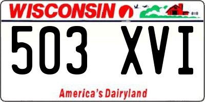 WI license plate 503XVI