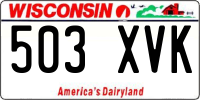 WI license plate 503XVK