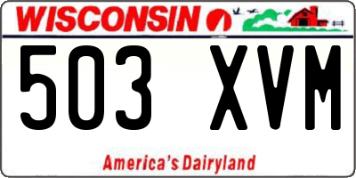 WI license plate 503XVM