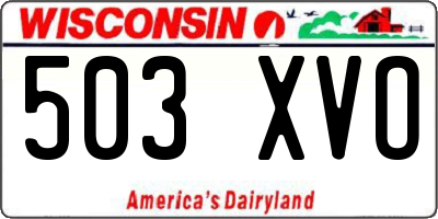 WI license plate 503XVO