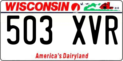 WI license plate 503XVR