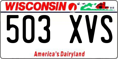 WI license plate 503XVS