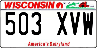 WI license plate 503XVW