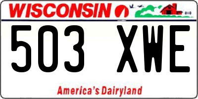 WI license plate 503XWE