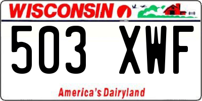WI license plate 503XWF