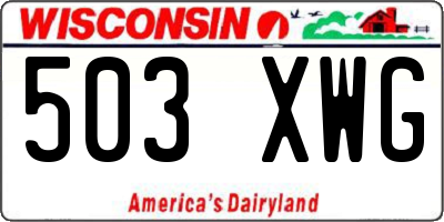 WI license plate 503XWG