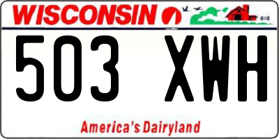 WI license plate 503XWH