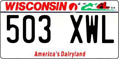WI license plate 503XWL