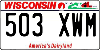 WI license plate 503XWM