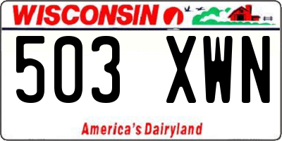 WI license plate 503XWN