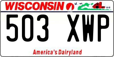WI license plate 503XWP