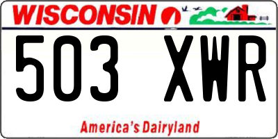 WI license plate 503XWR