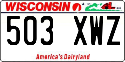 WI license plate 503XWZ