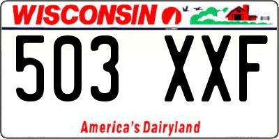 WI license plate 503XXF