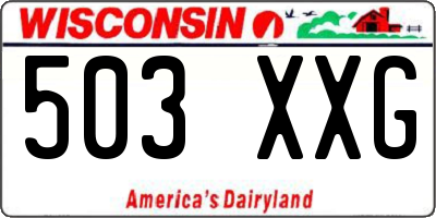 WI license plate 503XXG