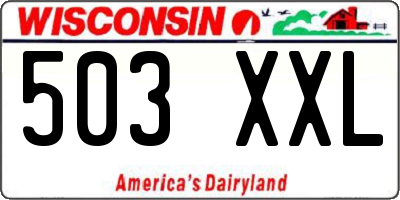 WI license plate 503XXL