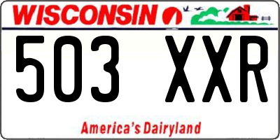 WI license plate 503XXR