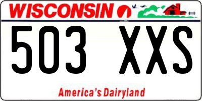 WI license plate 503XXS