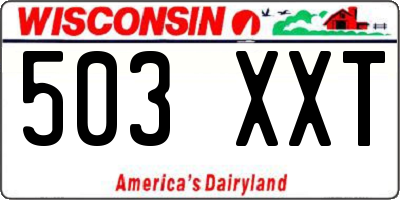 WI license plate 503XXT