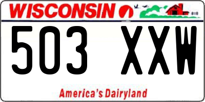 WI license plate 503XXW