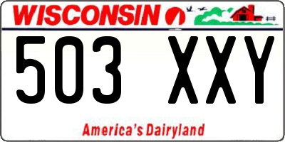WI license plate 503XXY
