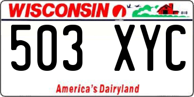 WI license plate 503XYC