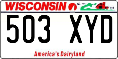 WI license plate 503XYD