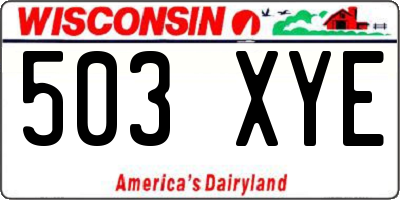 WI license plate 503XYE