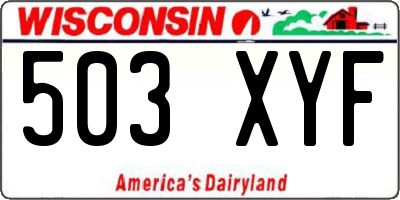 WI license plate 503XYF