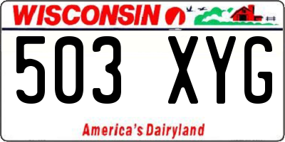 WI license plate 503XYG