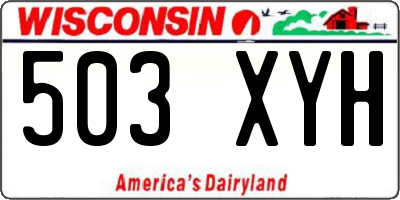 WI license plate 503XYH