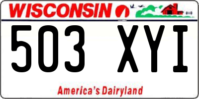 WI license plate 503XYI