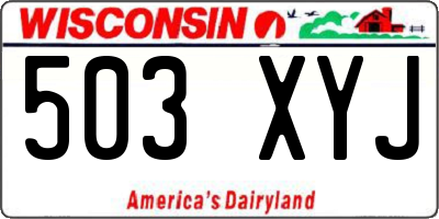 WI license plate 503XYJ