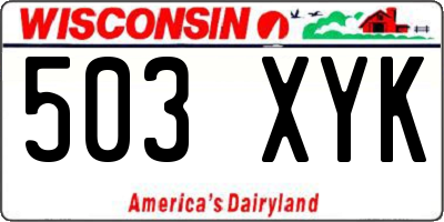 WI license plate 503XYK