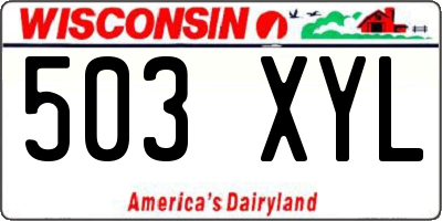 WI license plate 503XYL
