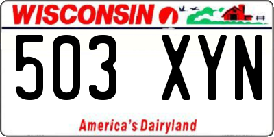 WI license plate 503XYN