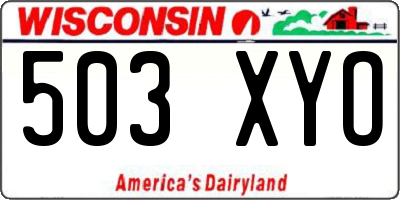WI license plate 503XYO