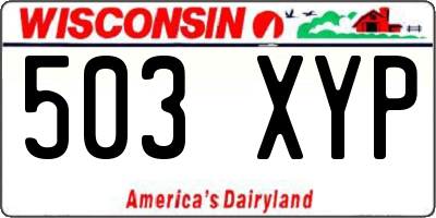 WI license plate 503XYP