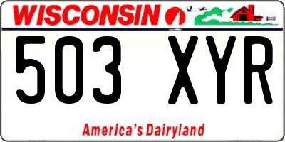 WI license plate 503XYR