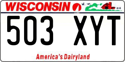 WI license plate 503XYT
