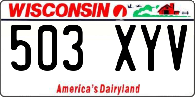 WI license plate 503XYV
