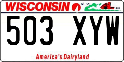 WI license plate 503XYW