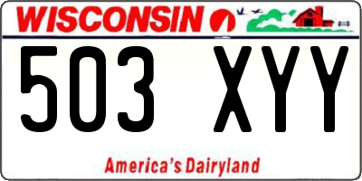 WI license plate 503XYY