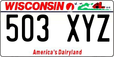 WI license plate 503XYZ