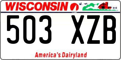 WI license plate 503XZB