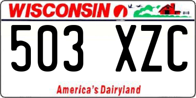 WI license plate 503XZC