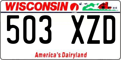 WI license plate 503XZD