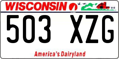WI license plate 503XZG